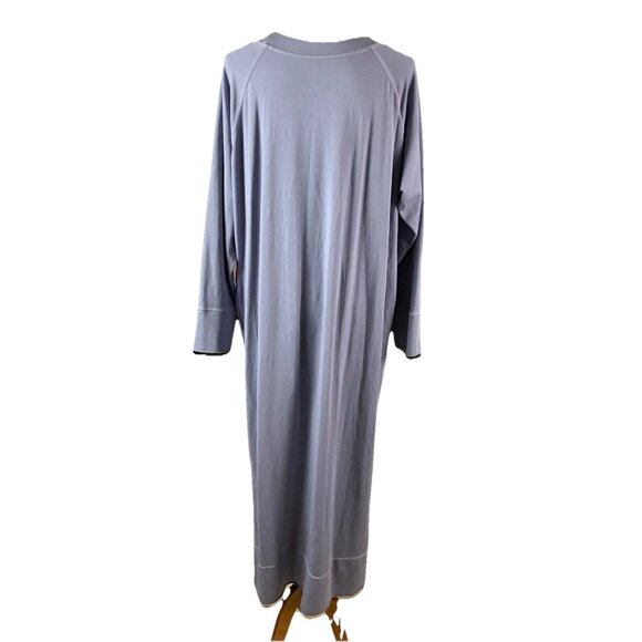 Urban Muu Muu Lavender Lounge Dress One Relaxed Fit Long Sleeve Soft Modal - Picture 3 of 4